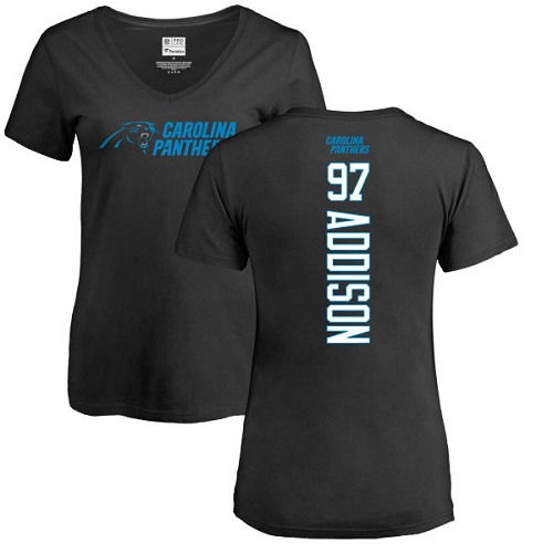 Carolina Panthers Black Women Mario Addison Backer NFL Football #97 T Shirt->nfl t-shirts->Sports Accessory